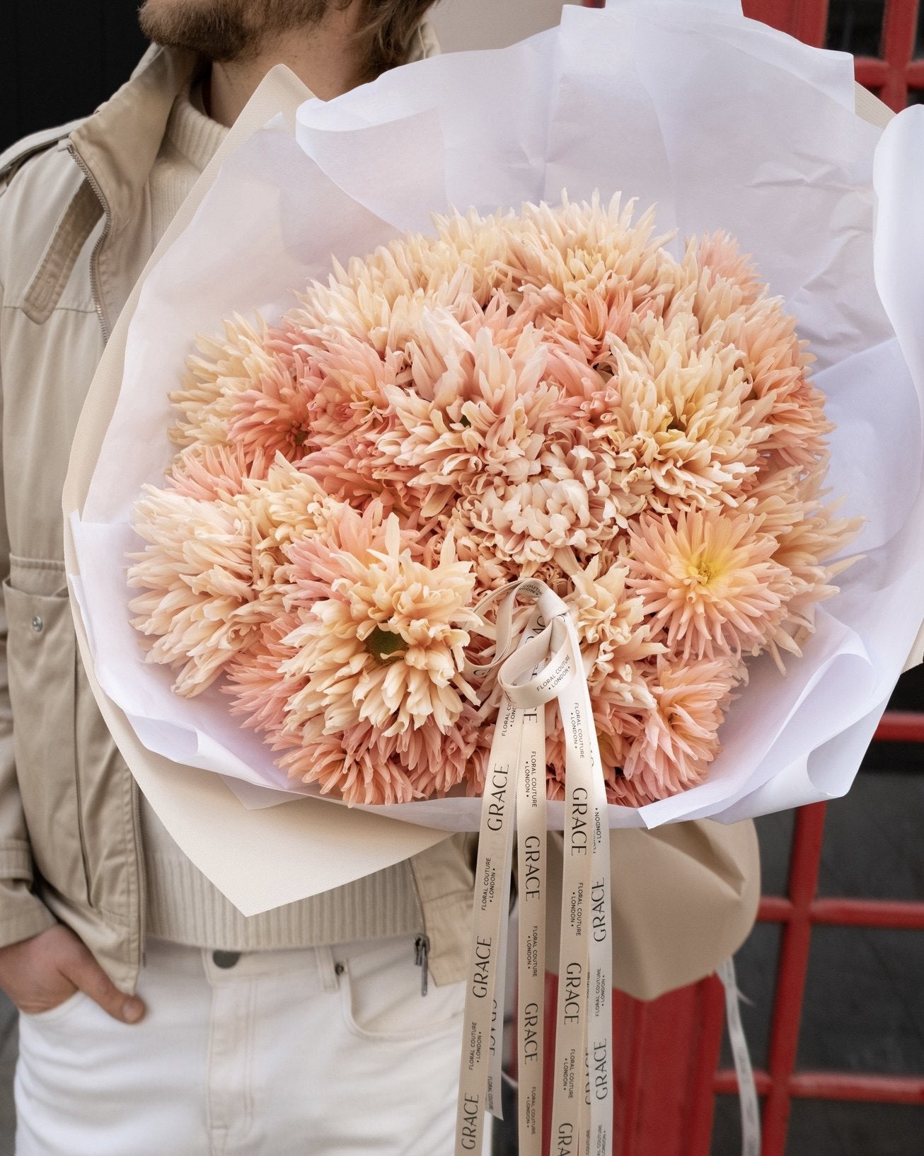 Peach Whisper autumn bouquet by Grace Floral London