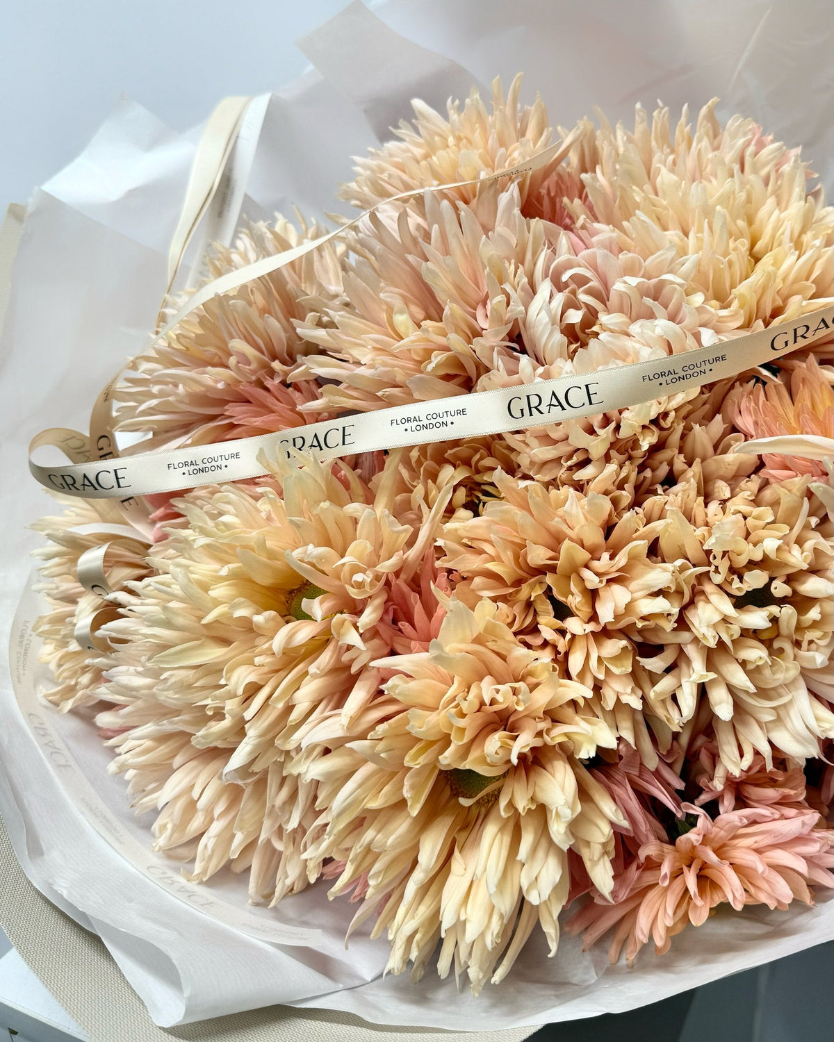 Peach Whisper autumn bouquet by Grace Floral London