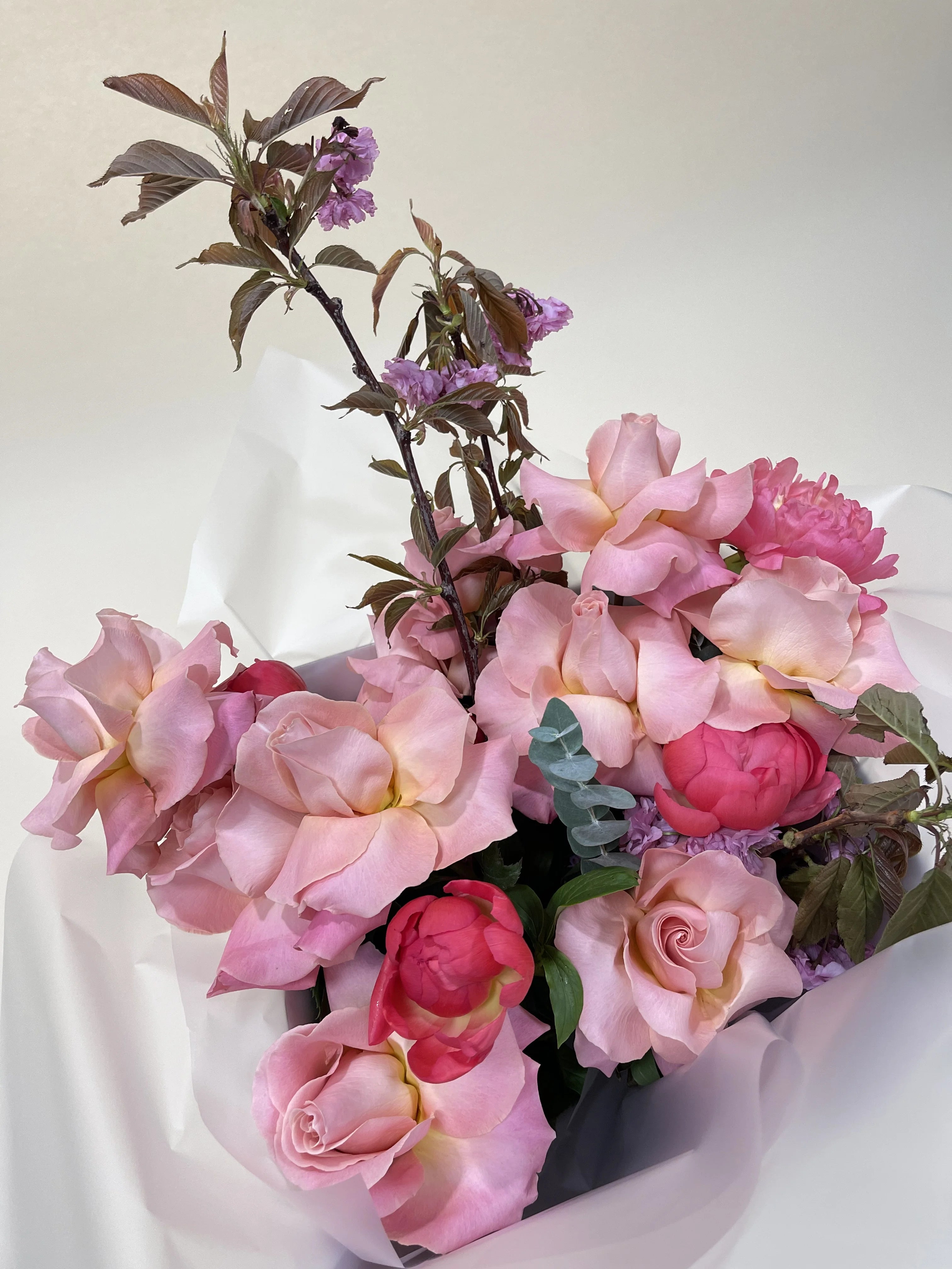 Roses and Raspberry Peonies