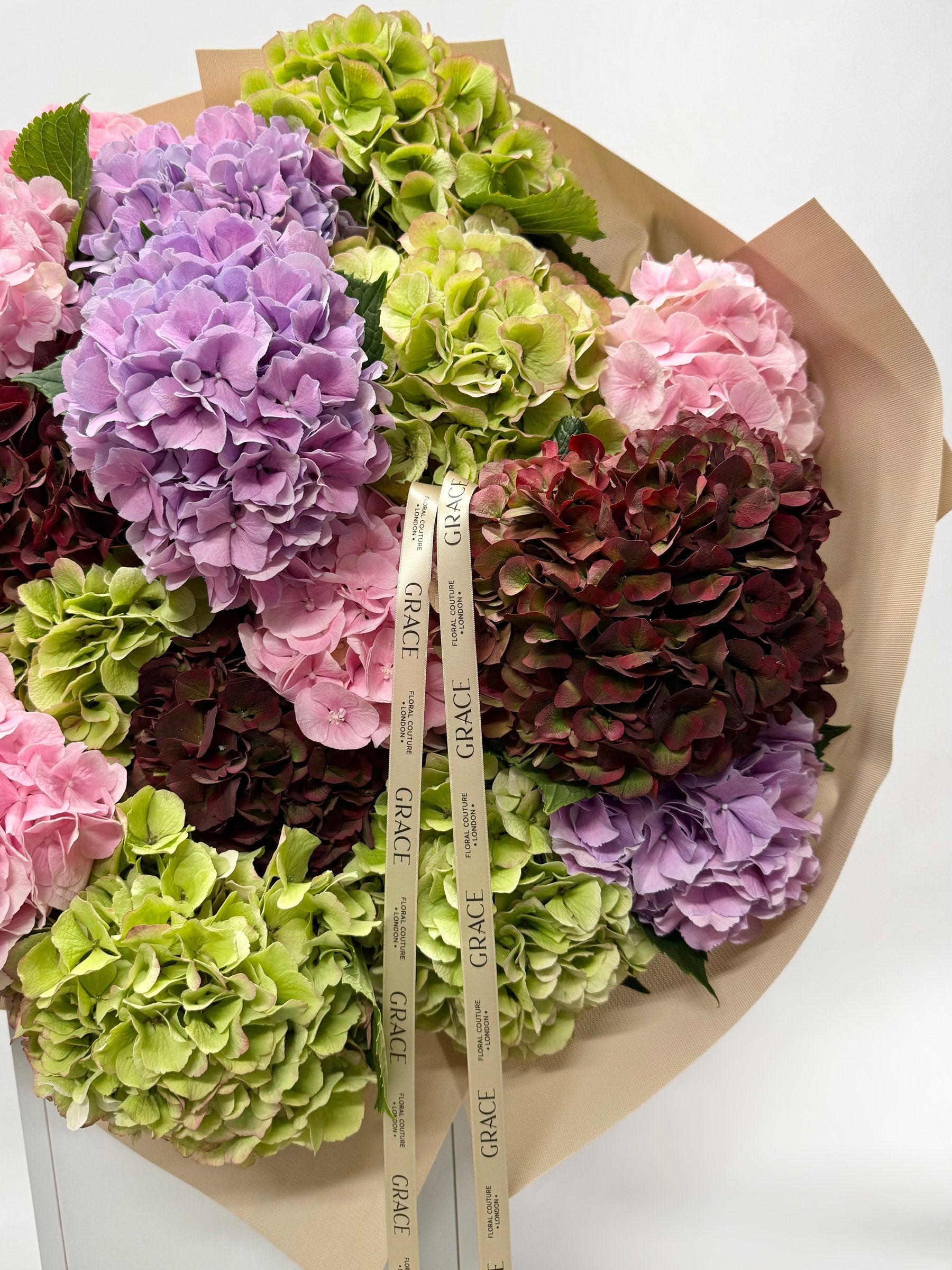 Hydrangea Palette autumn bouquet by Grace Floral London