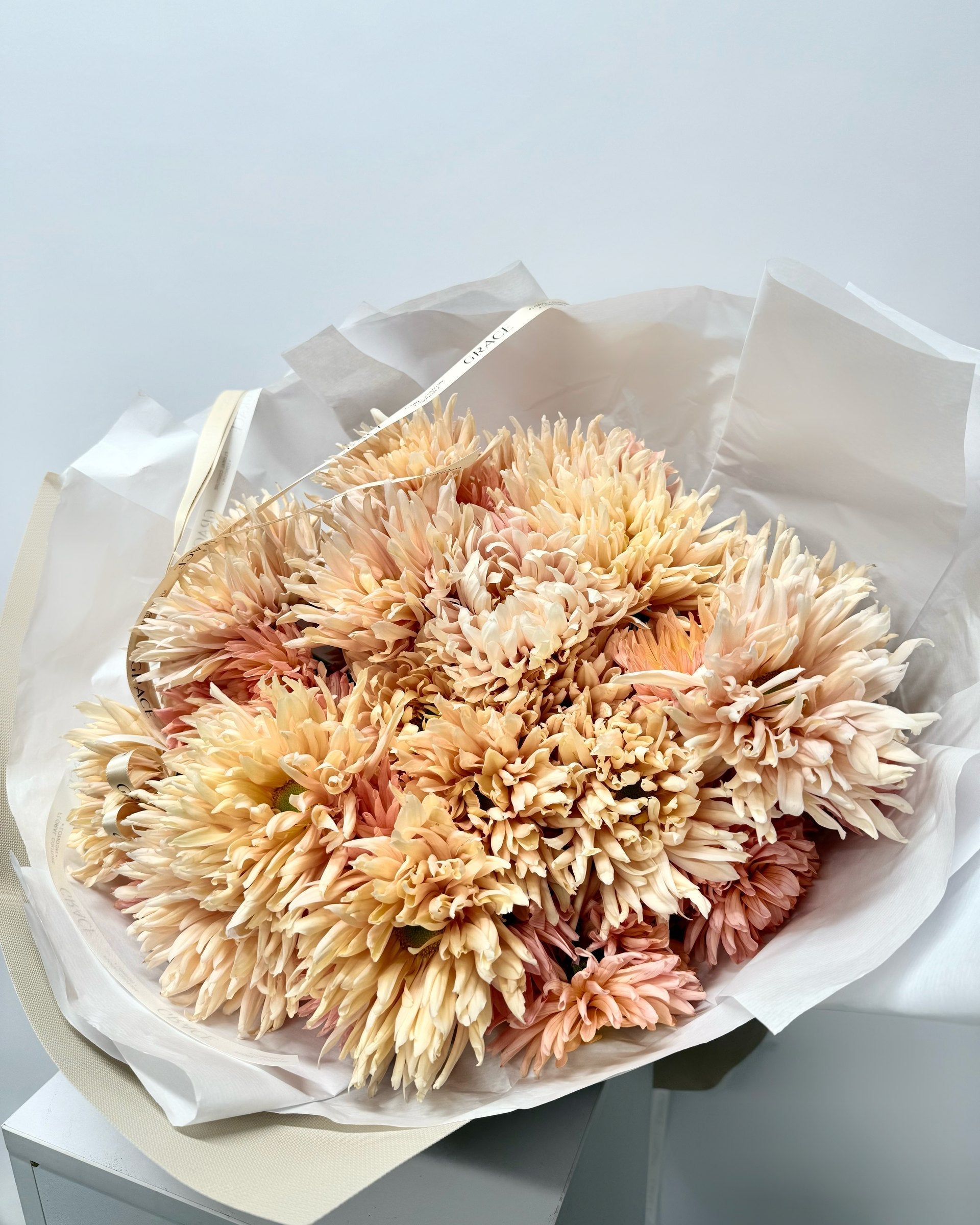 Peach Whisper autumn bouquet by Grace Floral London