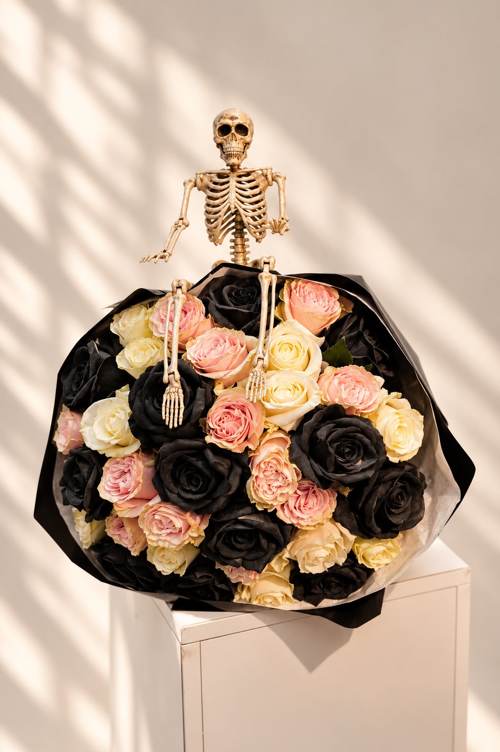 Pink and black spooky roses