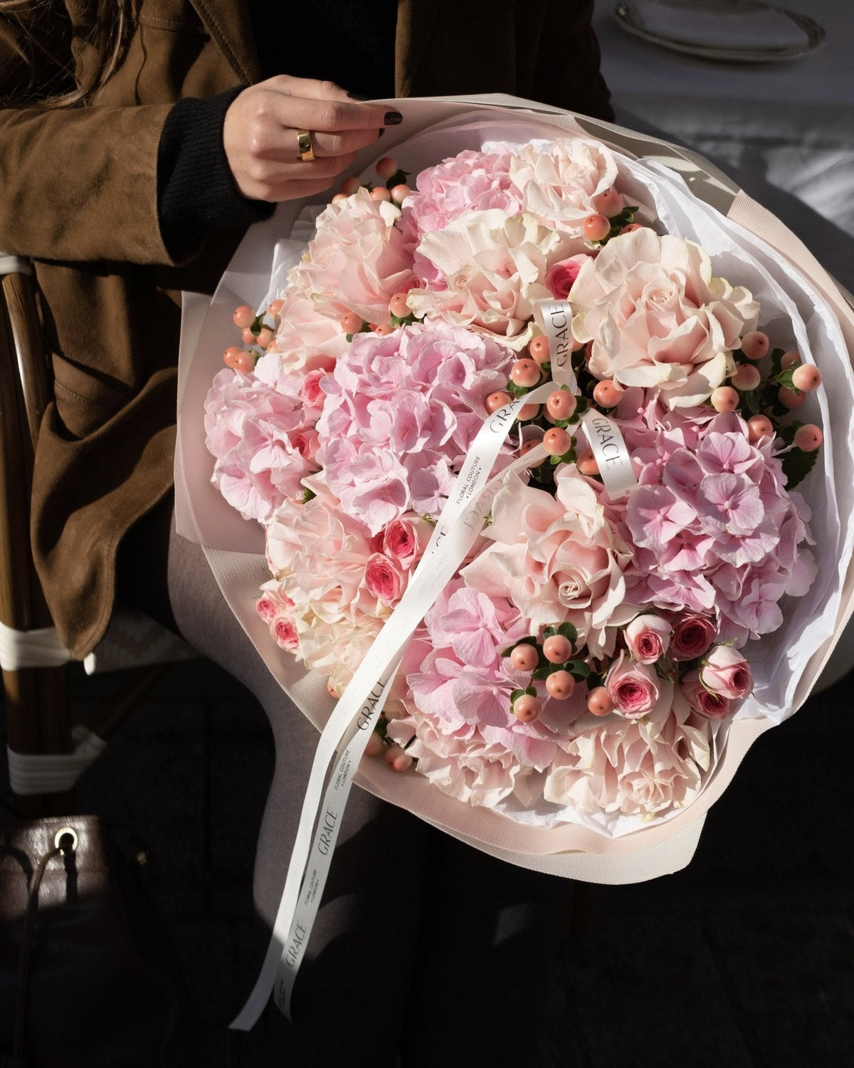Rose Blush autumn bouquet by Grace Floral London