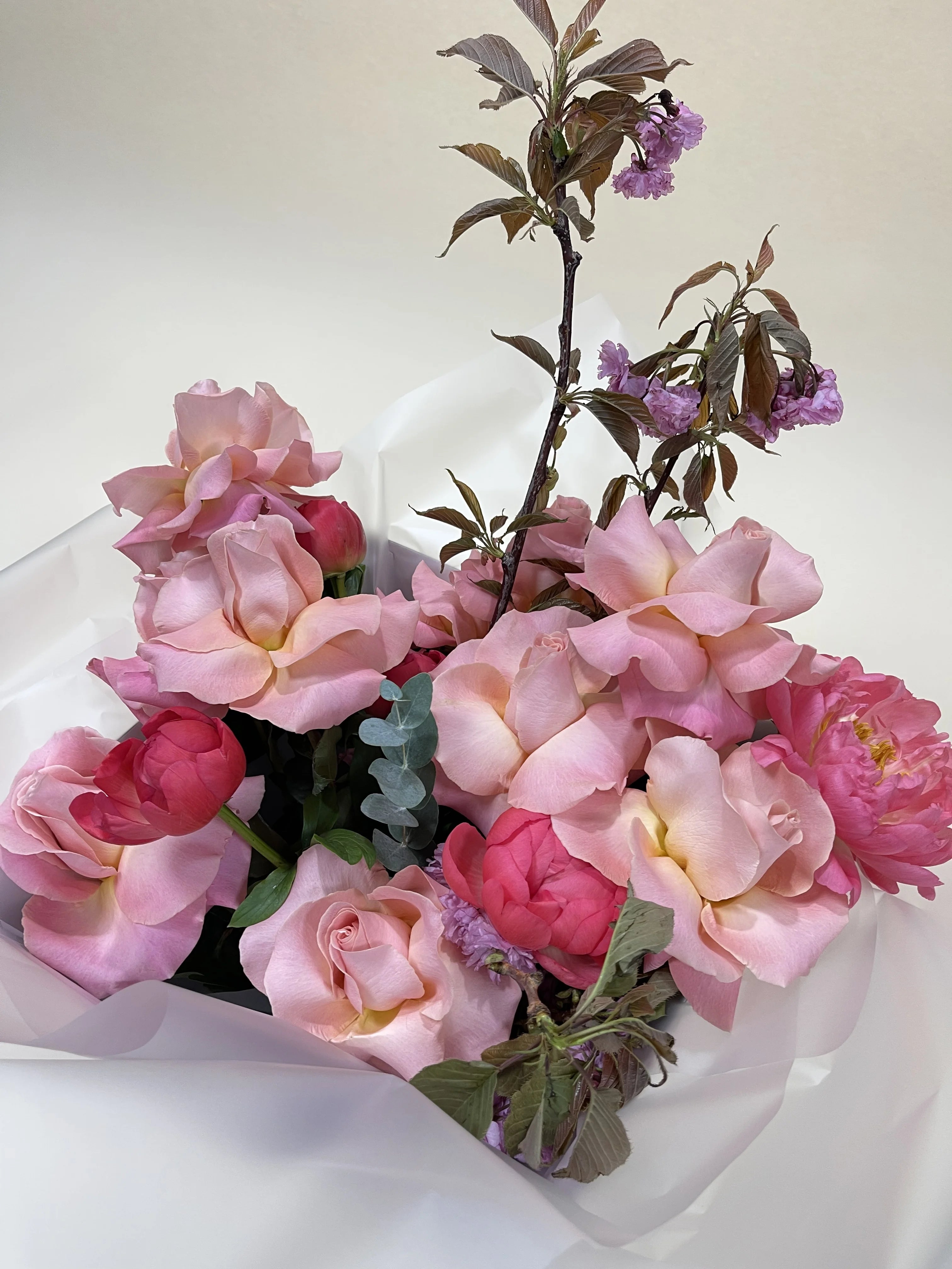 Roses and Raspberry Peonies