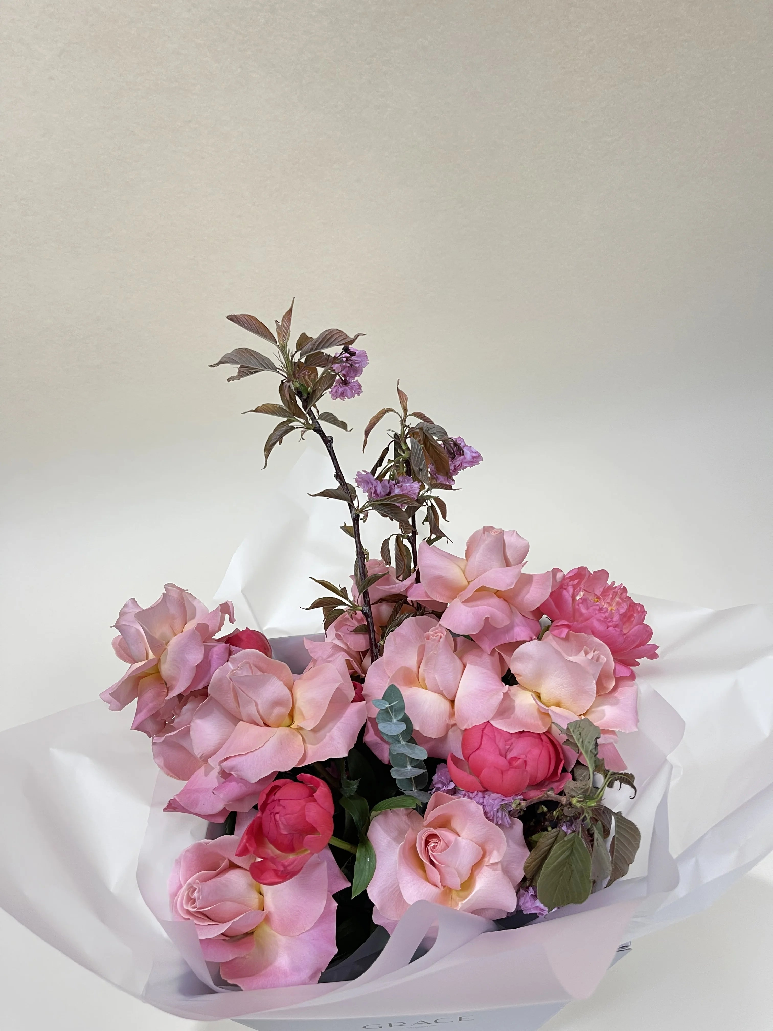 Roses and Raspberry Peonies