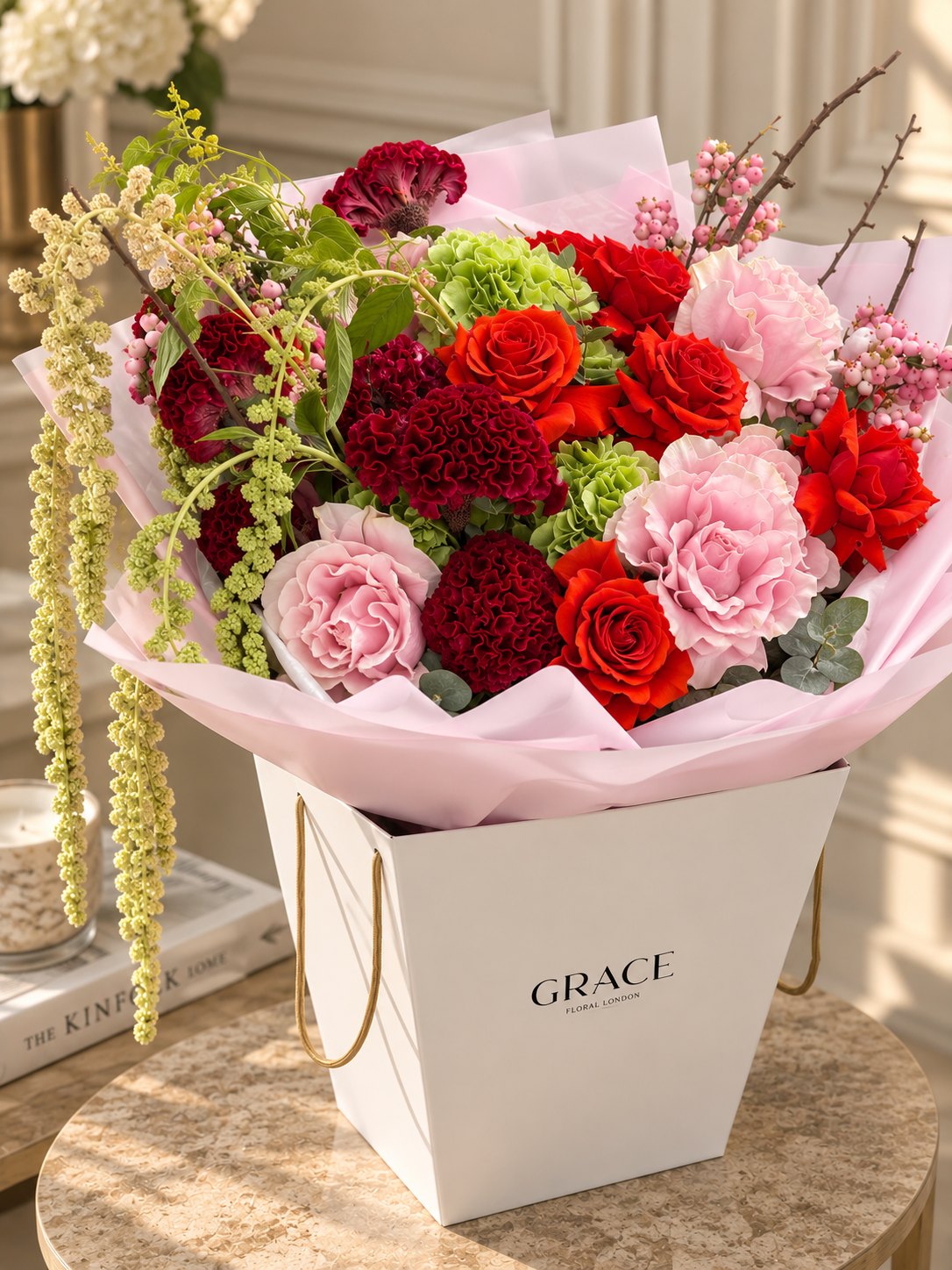 Sailor mixed rose and hydrangea bouquet by Grace Floral London