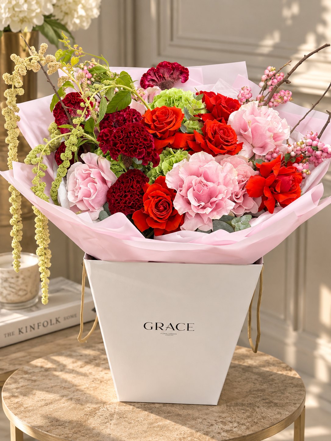 Sailor mixed rose and hydrangea bouquet by Grace Floral London